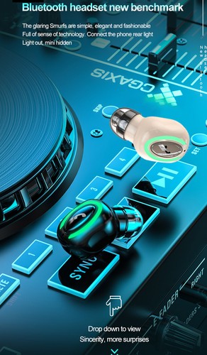 Bluetooth Headset Wireless Earphone Earbud with Mic for Android iOS Cell Phones - Picture 10 of 13