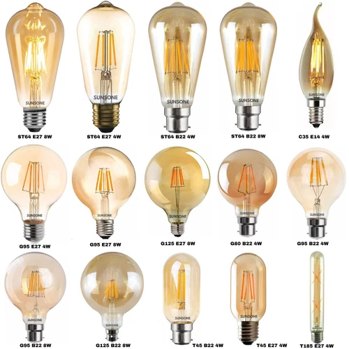 Vintage Filament LED Edison Bulb Dimmable E14 E27 Decorative Industrial Lights