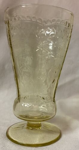 Patrician Amber Tumbler Footed 5.5 8 oz Federal Glass Company - Zdjęcie 1 z 2