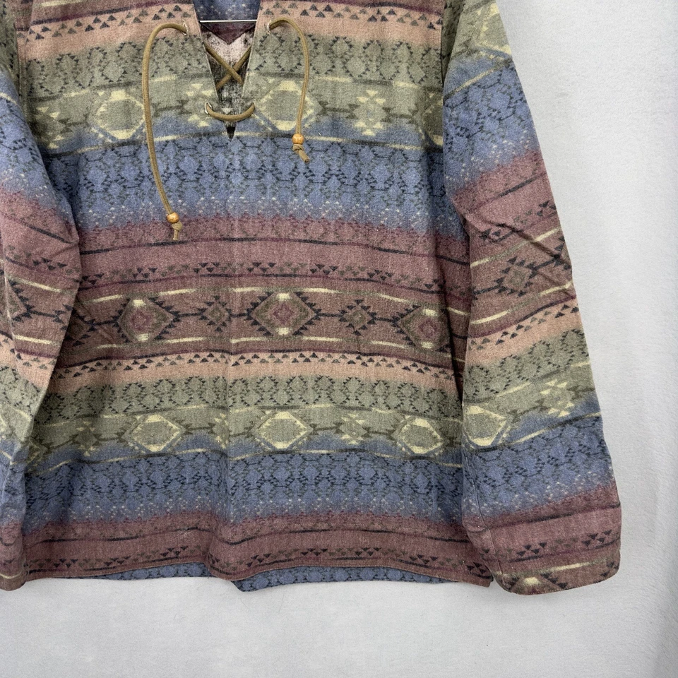 复古 Cabelas 法兰绒束腰衬衫女式小号西南毛毯 Cottagecore — 第 4/4 张图片