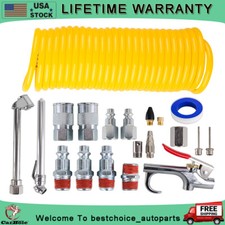 Air Compressor Accessory Kit,1/4" NPT Air Tool Kit W/ 1/4"x25Ft Nylon Hose 20Pcs