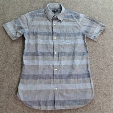 Gap Kids Shirt Boys Size 2XL Blue Striped Short Sleeve Button Up