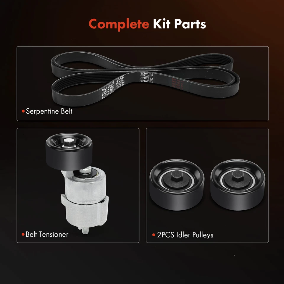 4x Serpentine Belt Drive Component Kit for Hyundai Sonata Forte Koup Kia Optima - Image 2 of 4