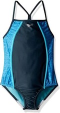 Speedo Girls' Heather Thin Strap, One Piece, Size 14