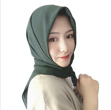 Islam Turban Wrap Shawl Womens Plain Chiffon Square Scarf Muslim Hijab Headscarf