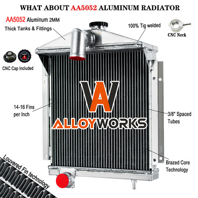 3 Row Aluminum Radiator Fit Farmall IH A Super A B BN 358105R91 58124DBX
