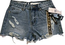 Women's Shorts Size 5 Premium Denim Cut Off Pocket Frayed Distressed FreeS H