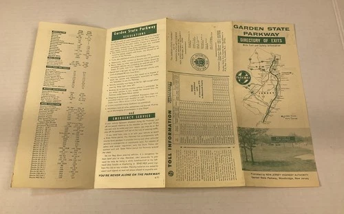 Vintage 1952 Garden State Parkway Directory of Exits~Toll & Safety Info Brochure image 5