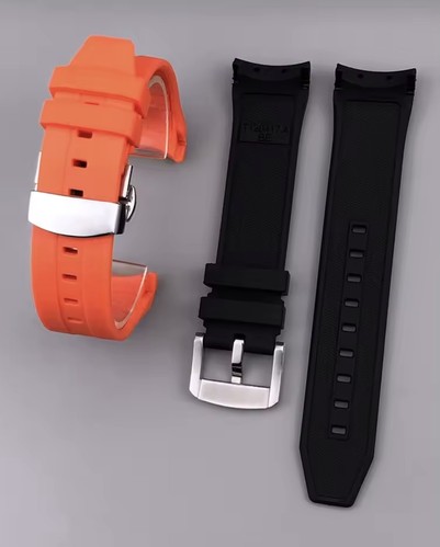 Bracelet caoutchouc pour TISSOT SEASTAR 1000 déployant ou bande épingle extrémité incurvée - Photo 8/9