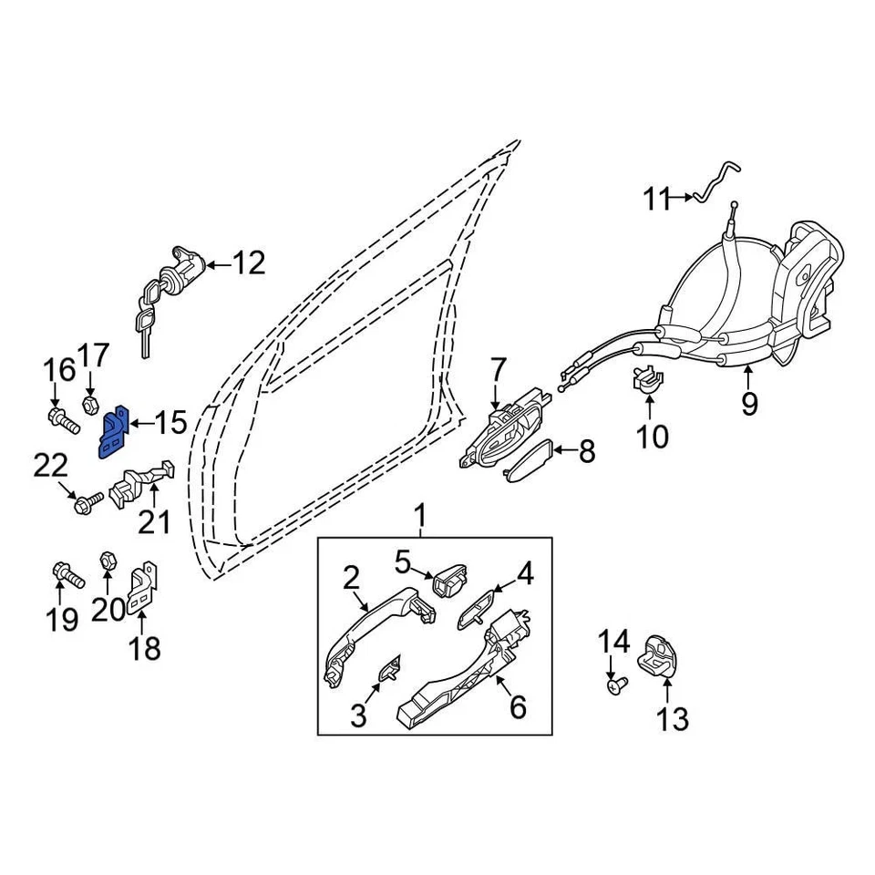 For Nissan Titan 2004-2015 Nissan 80400ZJ00A Front Upper Door Hinge - Image 4 of 4