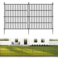 No Dig Garden Fence Outdoor for Yard, 24in H x 24 in H X 20 ft L , Black