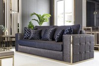 Sofa 3 Sitzer Blau Wohnzimmer Design Stil MöBel Moderne Sofas Elegantes Neu