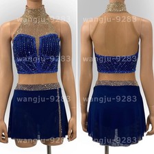 Ice Figure Skating Dress /Rhythmic Gymnastics /Twirling Competition/blue