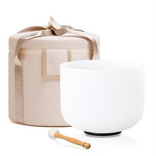 432HzCVNC 8" A Chakra Quartz Crystal Singing Bowl Set W/Bag Sound Healing Reiki