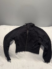 All in Motion Women  s Black Cropped Zip Hoodie Size XS - Flaws