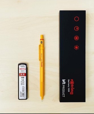 New Rotring 600 Yellow Mechanical Pencil 0.5 mm  Loft Limited Color  With lead