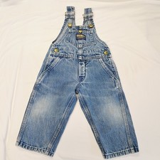Vtg Osh Kosh Vestbak Bib Overalls 2T 2 Rare Sanfordized Green Denim 70s 80s