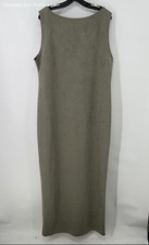 BooHoo Women's Green Sleeveless Long Suede Boot Neck Maxi Dress Size 18 Regular