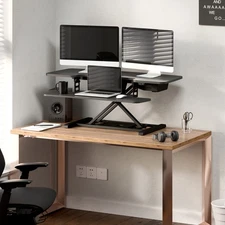 FLEXISPOT Electric Standing Desk Converter, Motorized Stand up Desk Riser