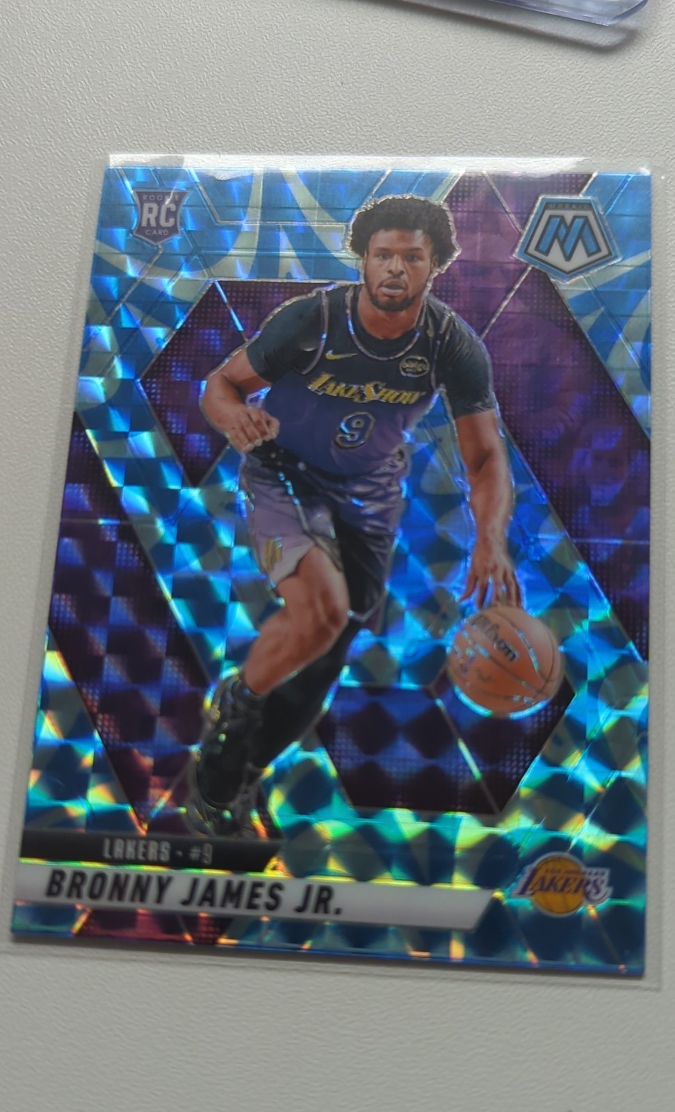 2024-25 Panini Mosaic - Bronny James #214 Reactive Blue Mosaic Prizm (RC)