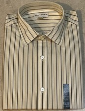 NEW BANANA REPULBIC Fash Stripe LS Cotton Shirt - Large 16-16.5, multi-color