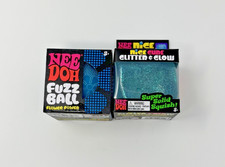 BLUE Nee doh FUZZ BALL NICE CUBE Squeeze Squish Stress Ball Viral TikTok Toy