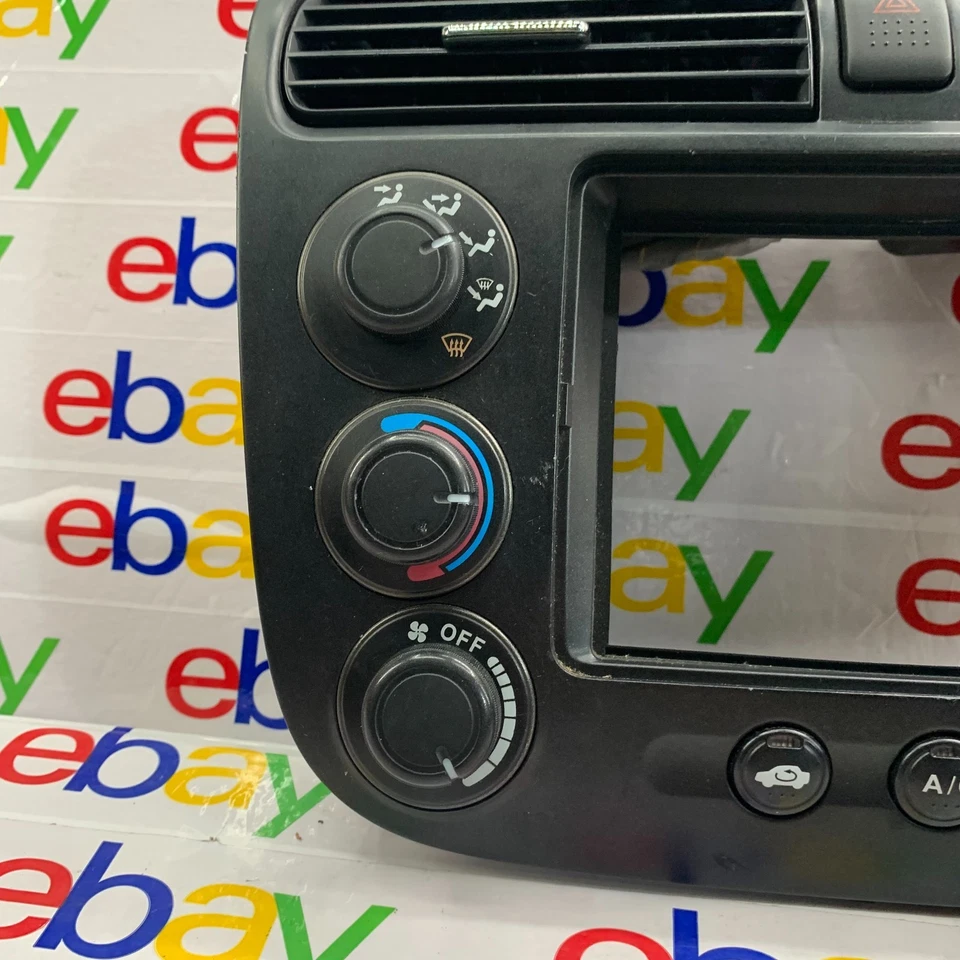Honda Civic 2001-2005 radio embellecedor bisel control de clima tablero negro OEM 02 03 04 Foto 3 de 4