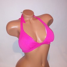 Victoria Secret Swim Bikini Top Small Pink Halter Triangle Removeable Push Up