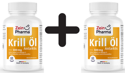 2 x Zein Pharma Krill Oil Antarctic, 500mg - 60 caps (457,92 EUR/kg)