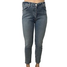 Agolde Jeans Denim Blue Nico High Rise Slim Straight Cotton Distressed Size 29