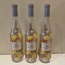 3 Empty Minuty flowers Hanna KL Wine Bottles   750ml  - Display / Decor / Crafts