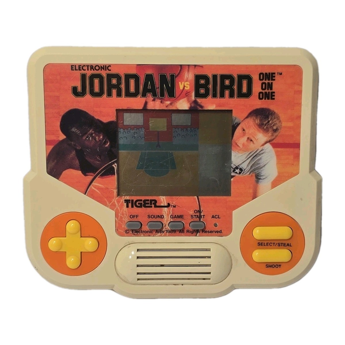 hand held vintage 1989 Jordan Vs Bird One On One tiger