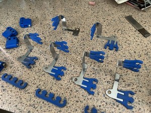 Mr. Gasket Blue Spark Plug Wire Hold Down Loom Kit Chrome Plus extra misc