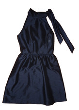 Alfred Sung Women's D532 Sleeveless Fit Flare Cocktail Dress MIdnight Blue Sz 10