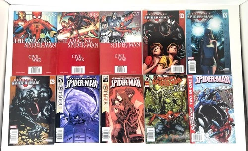 Marvel Spider-Man Comic Lot of 10 Spider Man Comics Action Adventure Civil War