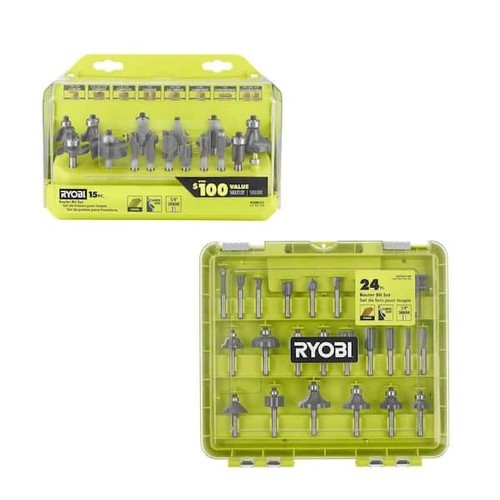 24-Piece Router Bit Set with 15-Piece Shank Carbide Router Bit Set ...