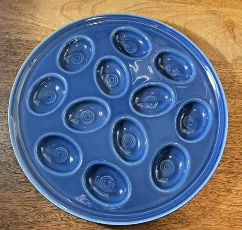 Fiesta Fiestaware by Homer Laughlin Lapis Deviled Egg Plate Tray Serving 11"