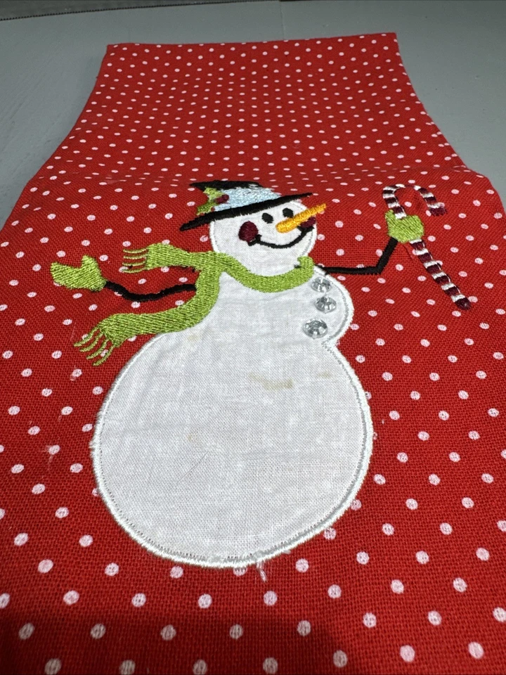 Toalla de cocina navideña Cynthia Rowley muñeco de nieve bastón de caramelo Foto 2 de 4