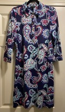 Talbots Women's Long Sleeve Paisley Print Dress Size Large Petite NWOT NEW
