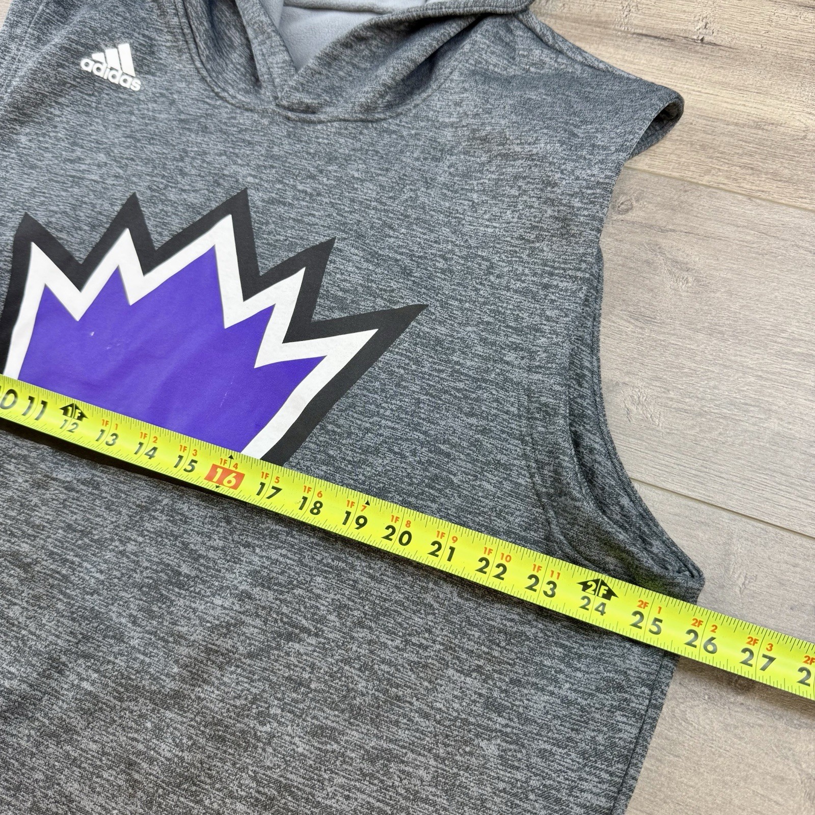 Adidas Sacramento Kings NBA Sleeveless Hoodie Fleece Climawarm Sweatshirt Men's thumbnail 12