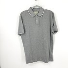 GANT Men Size Large Shirt Gray Mesh Polo Short Sleeve Top Cotton