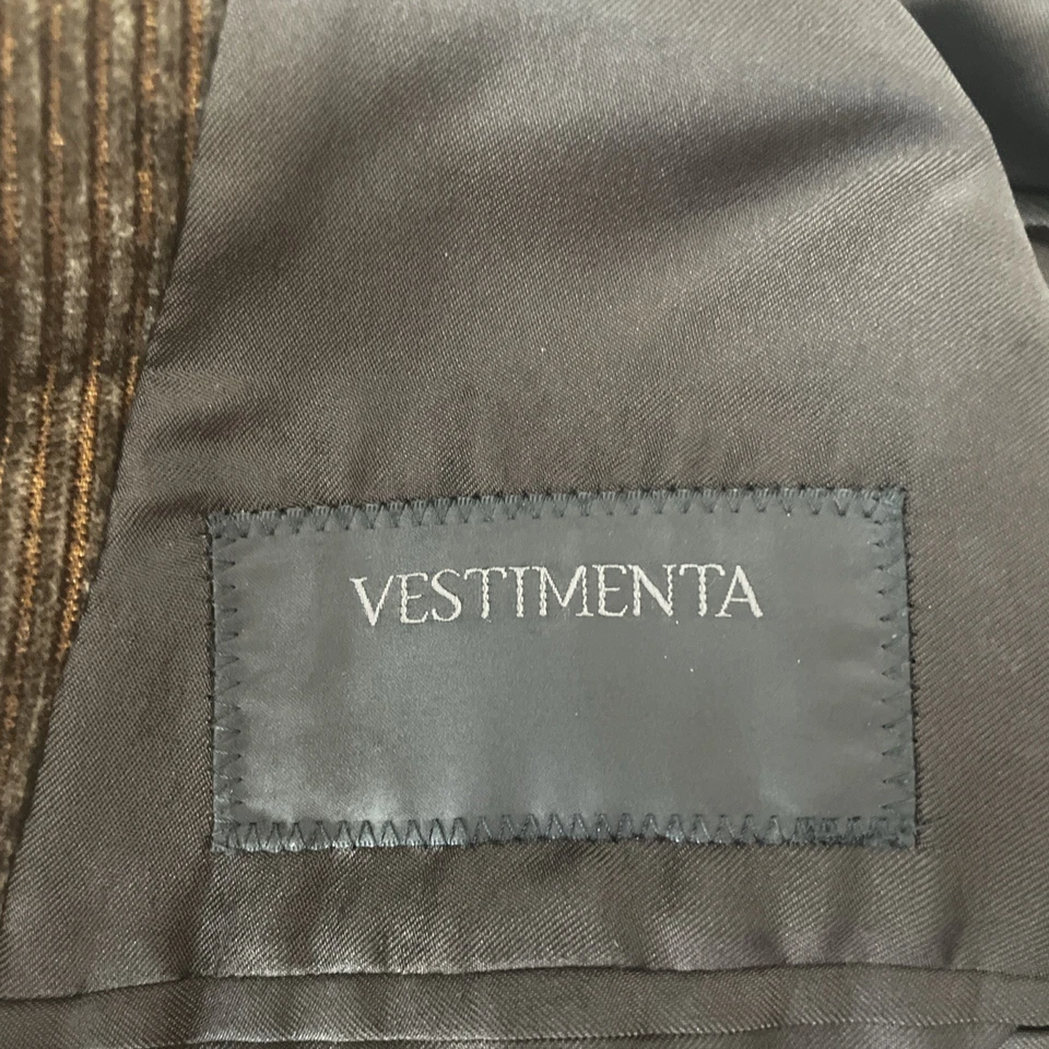 Vestimenta Spa Giorgio Armani Brown Corduroy Jacket Mens 44R Slim Fit Sport Coat - Image 3 of 4