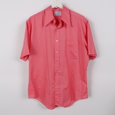 Vintage 60s Towncraft Penneys Penn-Prest Short Sleeve Shirt Button XL Dacron