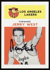 Jerry West Signed Fleer Rookie Reprint Card Lakers (Beckett). rookie card picture