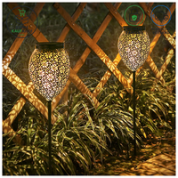 Solarleuchten Metall 2 StüCk IP65 Wasserdicht Warmweiß Orientalisch Garten Deko