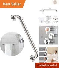 Versatile 16-Inch Brushed Nickel Grab Bar - Essential Bath Support for Seniors