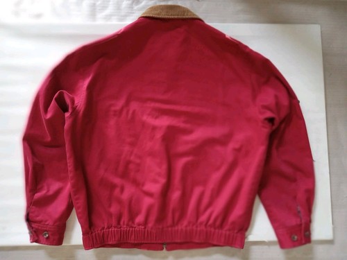 Polo By Ralph Lauren Sz M Bomber Jacket Red Corduroy Collar 100% Cotton Lined - Picture 3 of 12