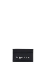Alexander McQueen Leather Card Case With Multiple Compartments in Black