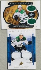 Jason Robertson Artifacts Dual Game Used Jersey Patch Lot #74 /249 #130 /149 NHL