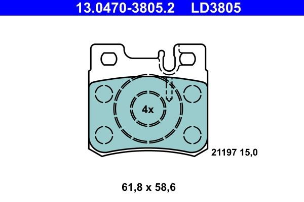 Bremsbelagsatz Scheibenbremse Hinten Ate 130470 38052 FüR Mercedes-image